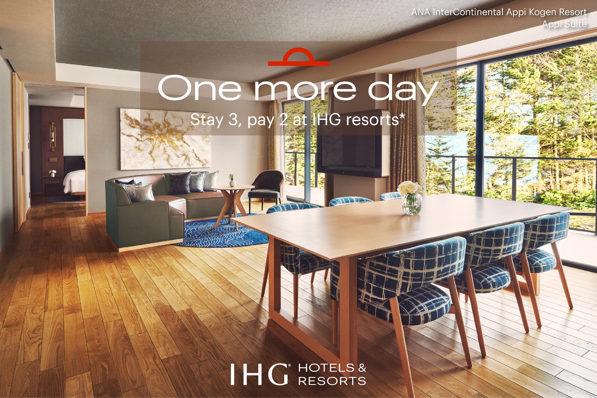 IHG会員様限定／3連泊で1泊無料リゾートキャンペーン★ラグジュアリーな空間でいただく極上の朝食付（アペロタイムやアフタヌーンティ付）